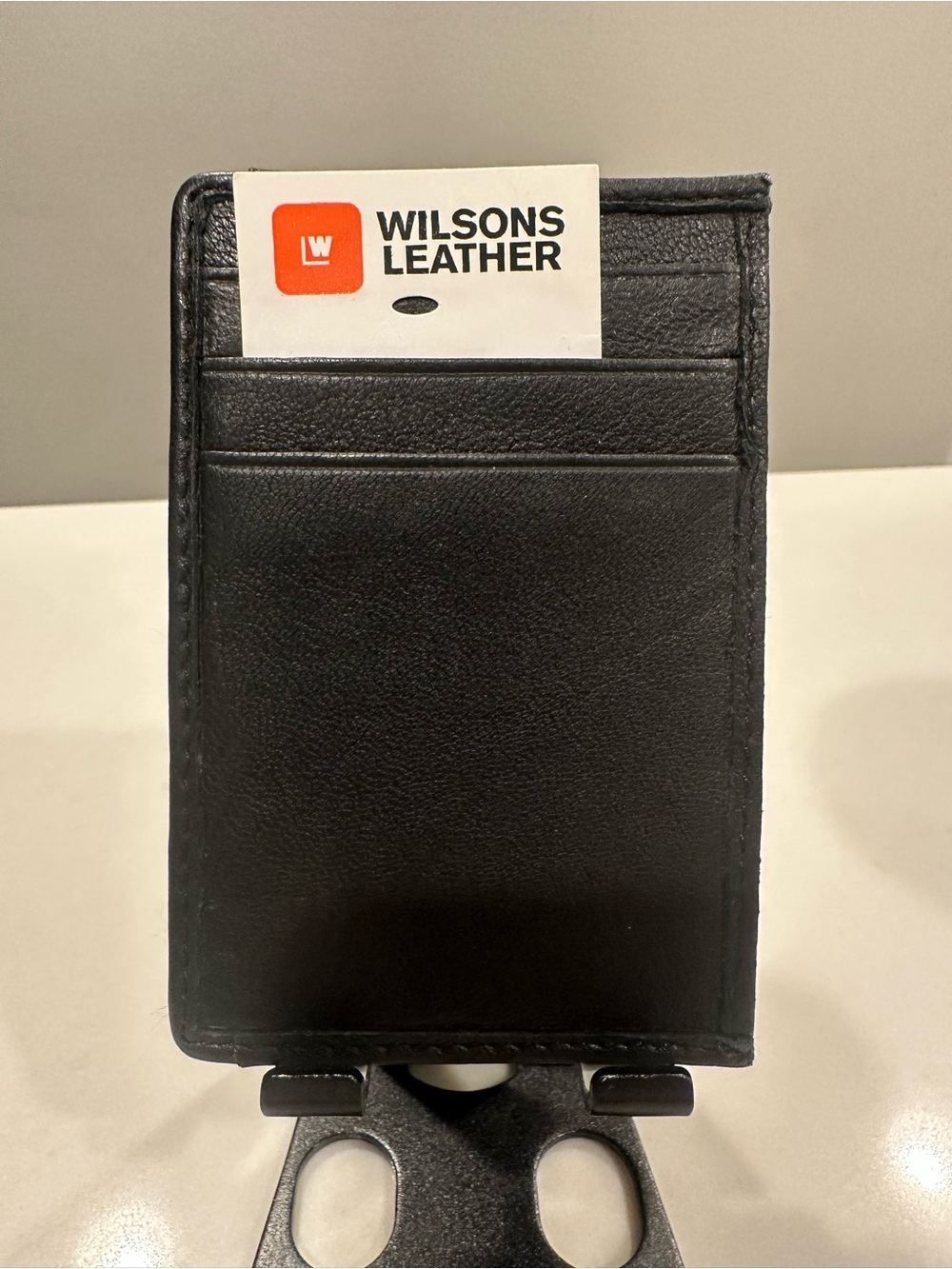 NWT Wilsons Leather Black Slim Leather Card Holder
